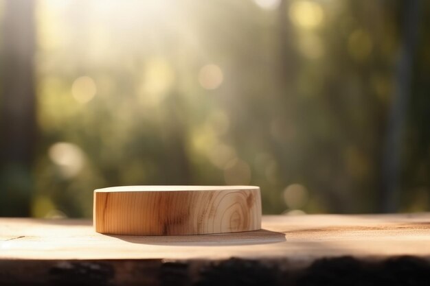 Drewniane pudełko leżące na drewnianym stole generującym sztuczną inteligencję