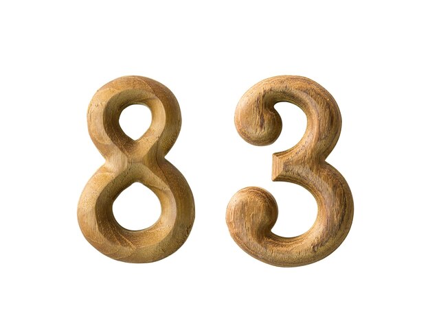 drewniany numer 83