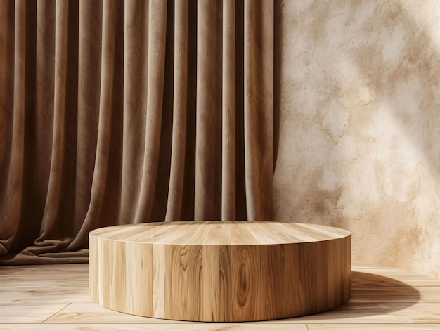 drewniany okrągły stół z okrągłym górą i okrągłą górą