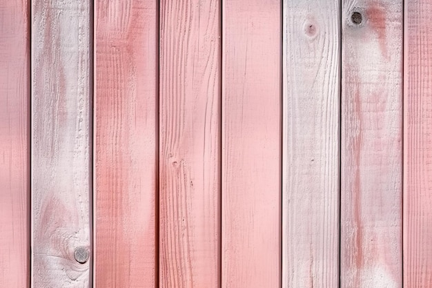 Drewniany płot z różową farbą.