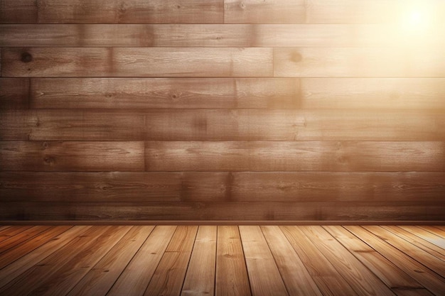 drewniany pokój z drewnianą ścianą i drewnianą podłogą.