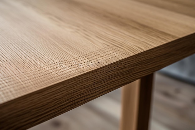 drewniany stół z drewnianą nogą z napisem „góra”.