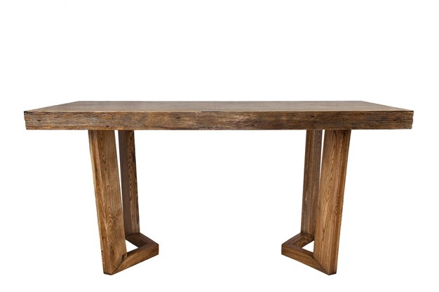 Drewniany stół z jednym kawałkiem drewna i napisem „na nim”.