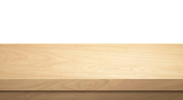 Drewniany stołowy wierzchołek na białym tle