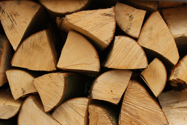 Drewno posiekane drewno opałowe zbliżenie