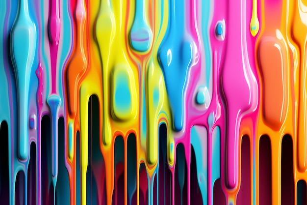 Dripping Colorful Liquid Paint Background Ciekły atrament Dripping background Dripping Paint texture background Paint Dripping wallpaper Multicolor Paint Driping AI Generative