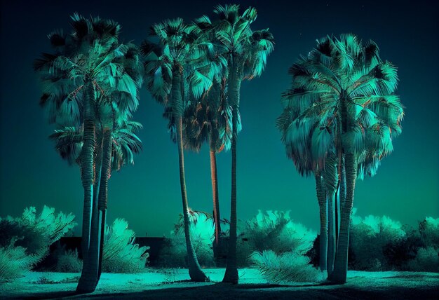 Zdjęcie drzewa palmowe generatywna sztuczna inteligencja