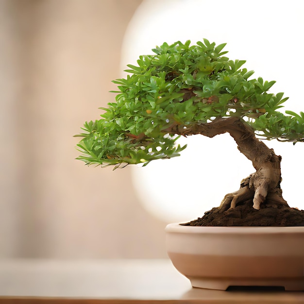 drzewo bonsai jest w garnku na stole