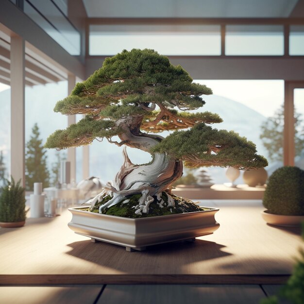 Zdjęcie drzewo bonsai w domu