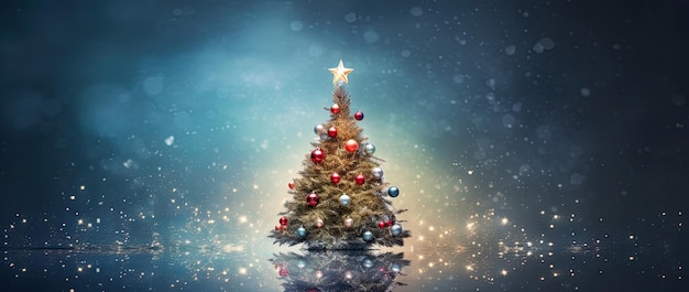 Drzewo bożonarodzeniowe na ciemnym tle 3D rendering 3D ilustracja