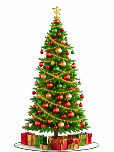 Drzewo bożonarodzeniowe z świątecznymi światłami