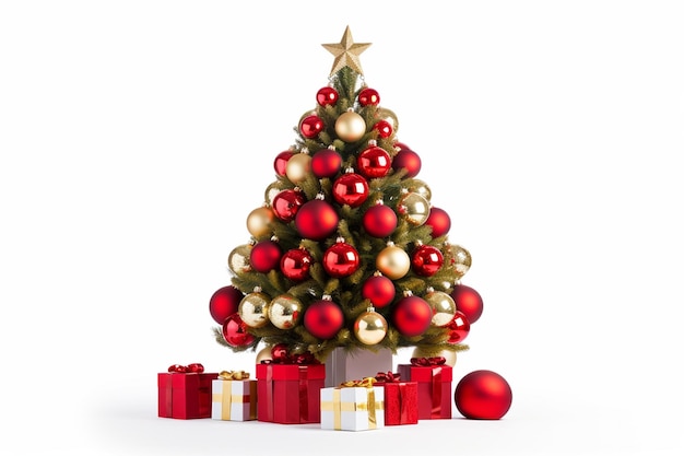 Drzewo bożonarodzeniowe ze złotą gwiazdą