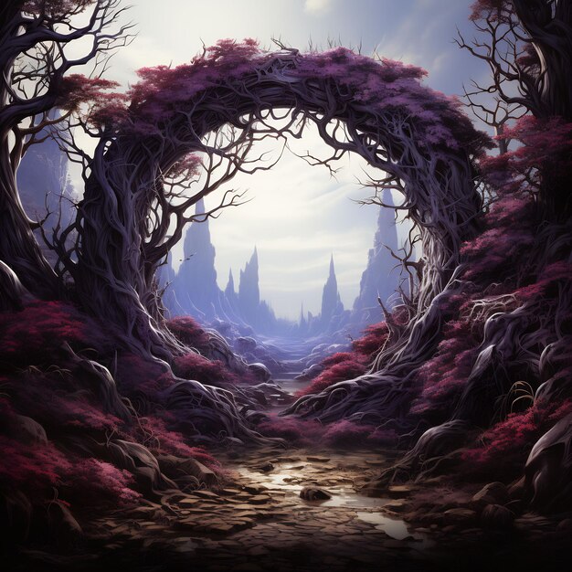 Drzewo Dark World i odkryj urzekające arcydzieło Venture Book Cover Wall Art POD Epic Beauty