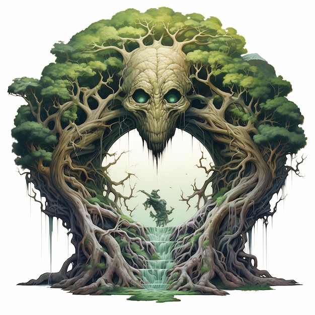 Drzewo Dark World i odkryj urzekające arcydzieło Venture Book Cover Wall Art POD Epic Beauty