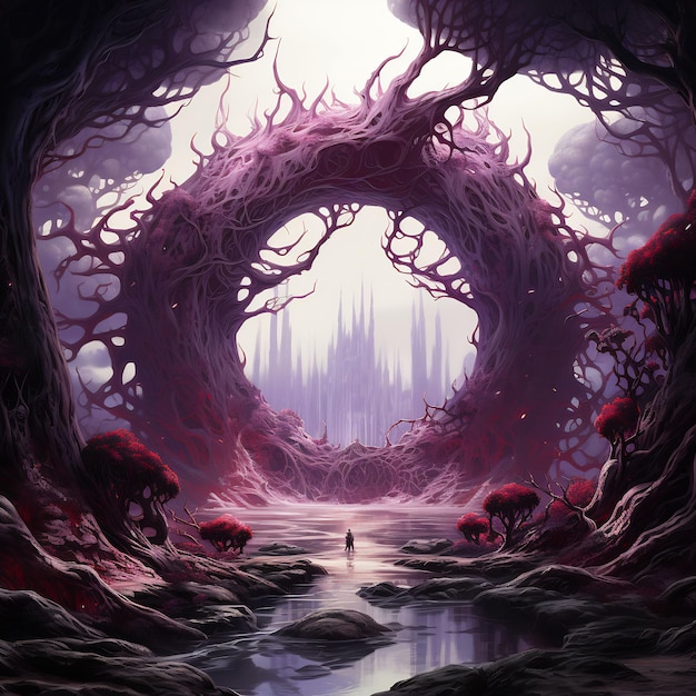 Drzewo Dark World i odkryj urzekające arcydzieło Venture Book Cover Wall Art POD Epic Beauty