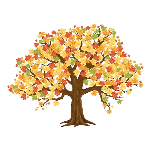 Drzewo klonowe na białym tle Autumn Sticker nadaje się do zaproszeń na wizytówki