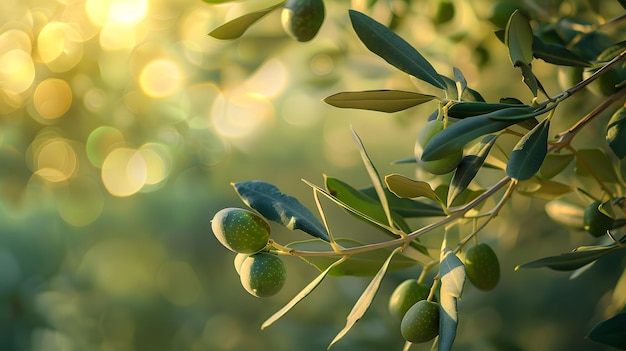 Drzewo oliwne z zielonymi oliwkami Generatywna sztuczna inteligencja