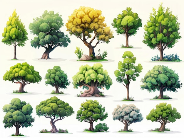 Drzewo Rudraksha Stylistyczna ilustracja współczesnej kolekcji drzew Generatywna sztuczna inteligencja