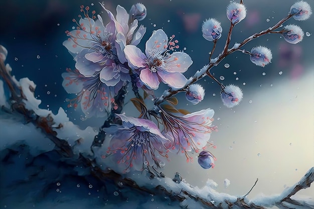 Drzewo Sakura w okresie zimowym