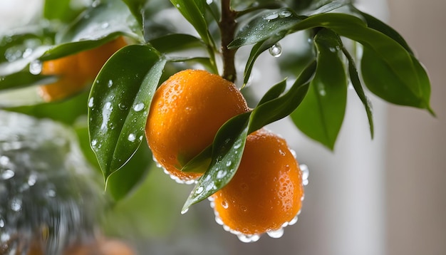 drzewo z pomarańczami, na którym jest woda