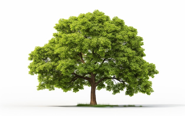 Drzewo z zielonymi liśćmi Drzewo o żywych zielonych liściach jest pełne i zdrowe, dodając kolor do inaczej neutralnego otoczenia Na przejrzystym, jasnym tle PNG