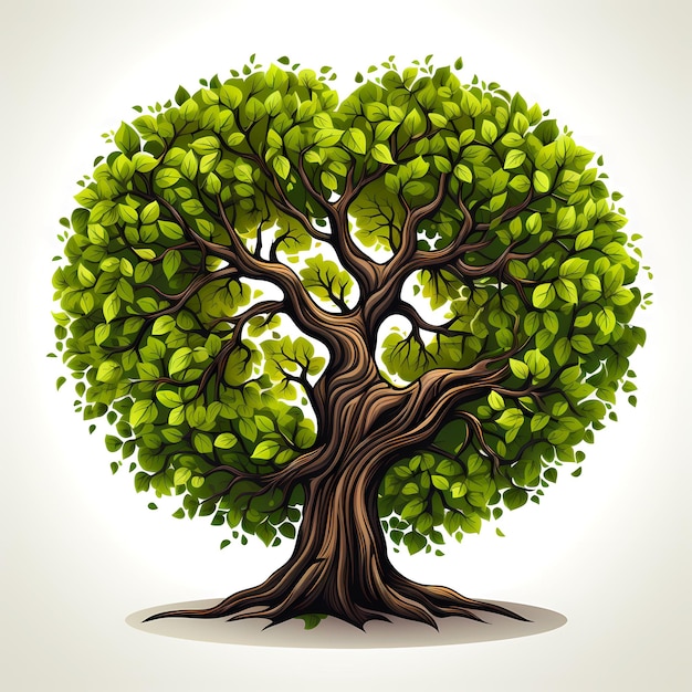 Drzewo z zielonymi liśćmi w kształcie serca Generatywna sztuczna inteligencja