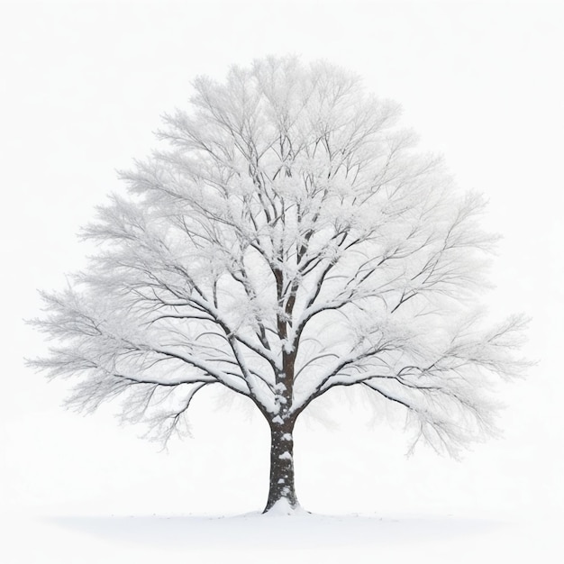 Zdjęcie drzewo ze śniegiem