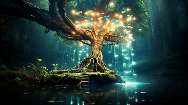 Drzewo życia jest wykonane przez artystę.