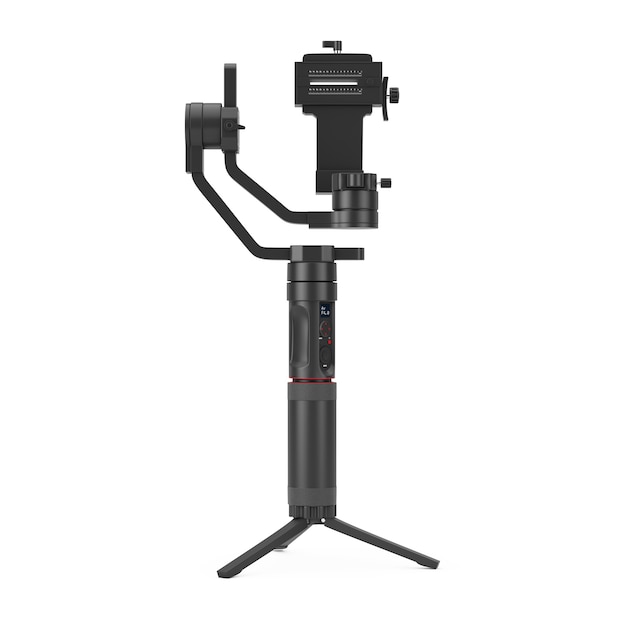 Dslr Lub Video Camera Gimbal Stabilization Tripod System Na Białym Tle. Renderowanie 3d