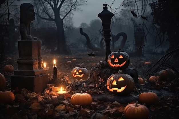 Duchy i dyni Halloween Spektakl przerażających rozkoszy Generatywna sztuczna inteligencja