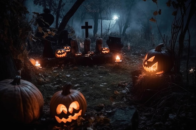 Duchy i dyni Halloween Spektakl przerażających rozkoszy Generatywna sztuczna inteligencja