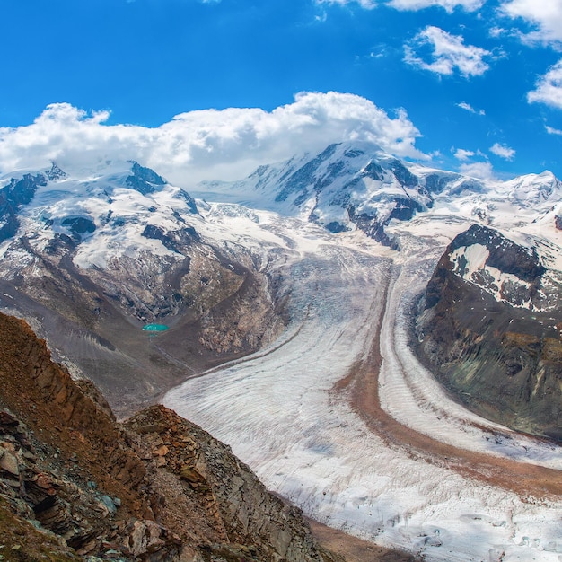 Dufourspitze i lodowiec Monte Rosa Szwajcaria