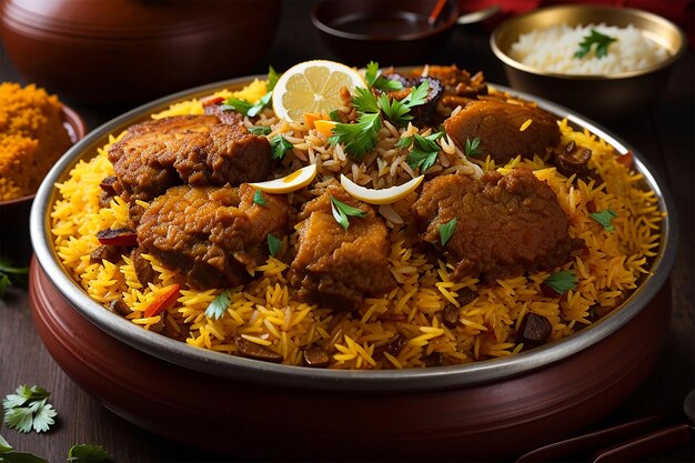 dum handi kurczak biryani baran biryani pyszne testy realistyczne zdjęcie