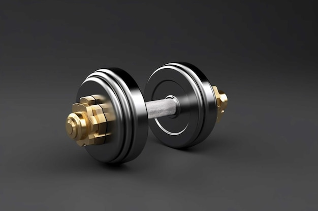 Dumbbells izolowane na czarnym tle 3d ilustracja