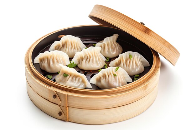 Dumpling Steamer Mastery Izolowany na białym tle