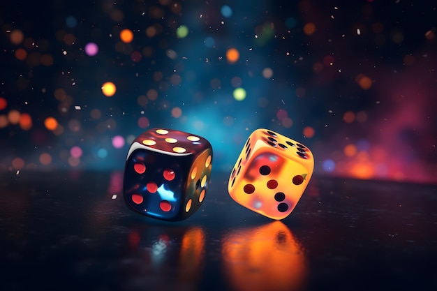 Duo Mystic Dice lśniące czarnym tłem