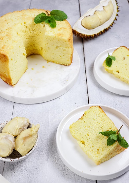 Durian Chiffon Cake typowa azjatycka odmiana ciasta