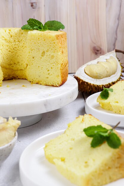 Durian Chiffon Cake typowa azjatycka odmiana ciasta