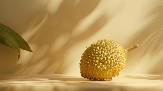 Durian na beżowym tle