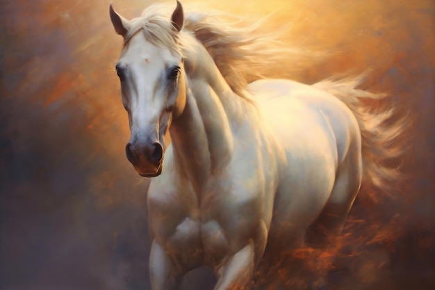 Dusks Painting uchwycenie piękna konia Generacyjna sztuczna inteligencja