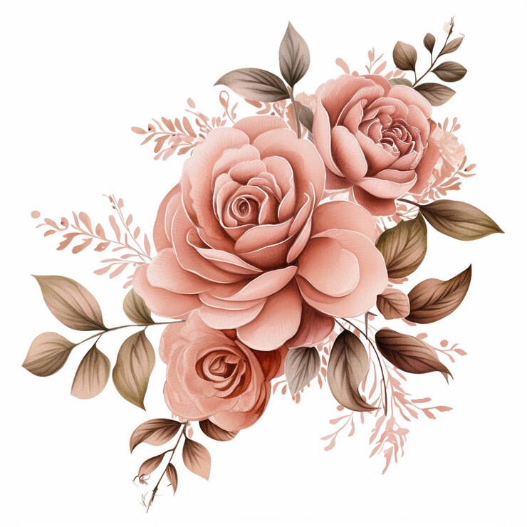 Dusty Rose Clipart dla eleganckiej dekoracji