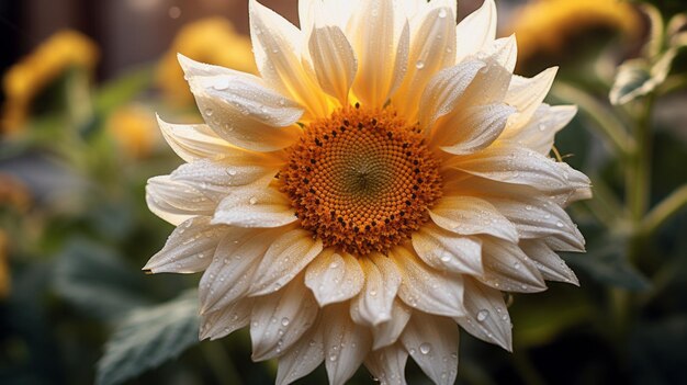 Dusty White Sunflower Nikon D850 Style Uhd Obraz z surrealistycznymi odcieniami