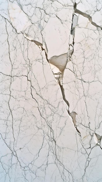 Duża biała płyta marmurowa z naturalnymi pęknięciami i szczelinami