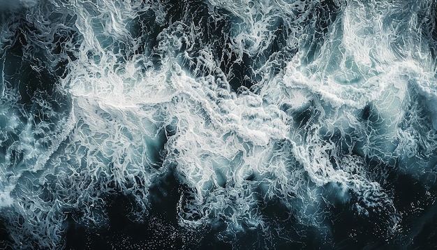 Duża fala w oceanie z wodą uderzającą o brzeg