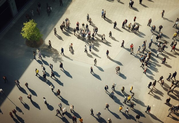 Zdjęcie duża grupa ludzi stoi na zewnątrz z deskorolką na ziemi.