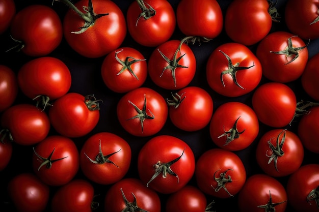 Duża grupa pomidorów jest ułożona we wzór