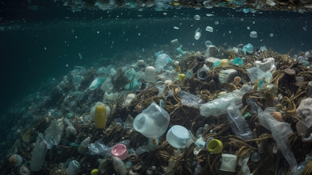 Duża ilość plastiku w oceanie