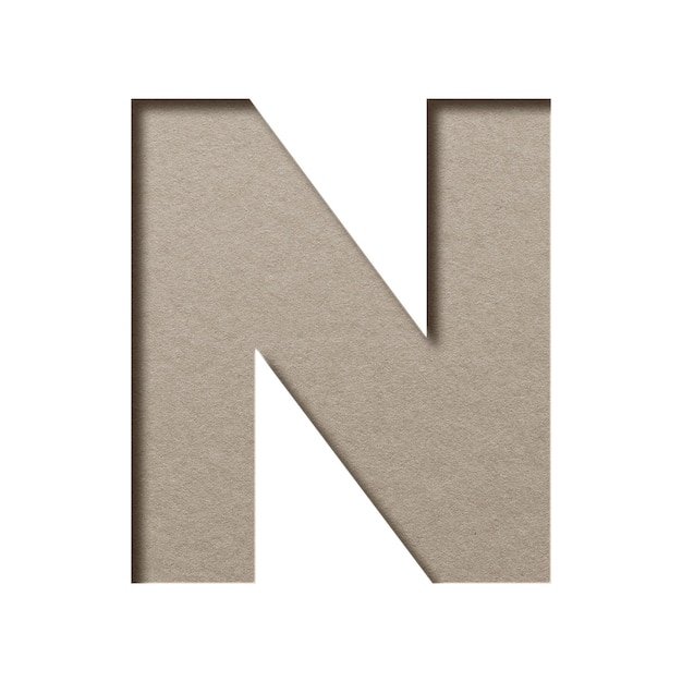 Duża litera n png 3d wycięty papier czcionka typografia