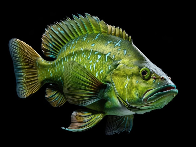 Duża zielona ryba promienista