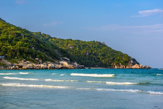 Duże Fale Na Plaży Haad Rin Koh Phangan Wyspa Suratthani Tha